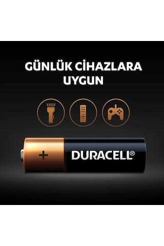 Duracell Alkalin AA Kalem Pil 1,5V 4'lü Paket (LR6 / MN1500)