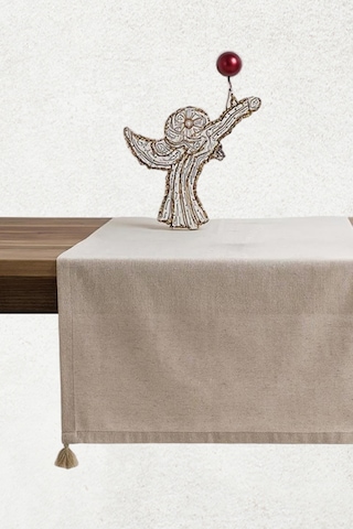 Selendi Runner Bej Masa Örtüsü
