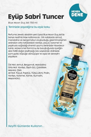 Eyüp Sabri Tuncer Perfume Jewels Blue Moon Duş Jeli 3 x 750 ML + Rosie Pamuk
