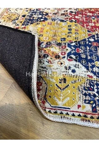 Salerno Çamaşır Makinesinde Yıkanabilir Kilim Halı Hs1035 Çok Renkli