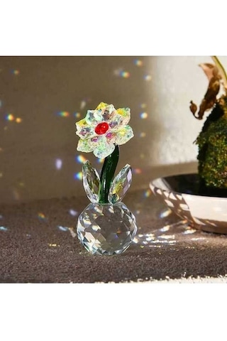 Pazly Yakalayıcı Ve Renkli Kristal Hediyelik Güneş Desenli Dekoratif Ayçiçeği - İr