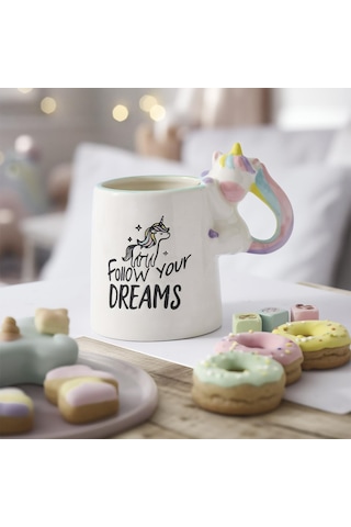Aryıldız Aryıldz Tails Unicorn Figürlü Kupa 545ml Beyaz - Çok Renkli