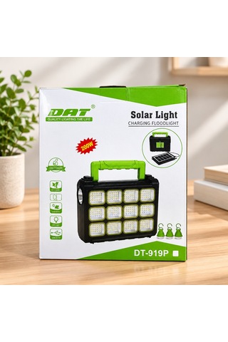 200w Usb Şarjlı Solar Projektör Çok Renkli