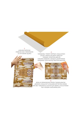 Tink Kendinden Yapışkanlı Etnik Desenli Pvc Panel 41x62 Cm