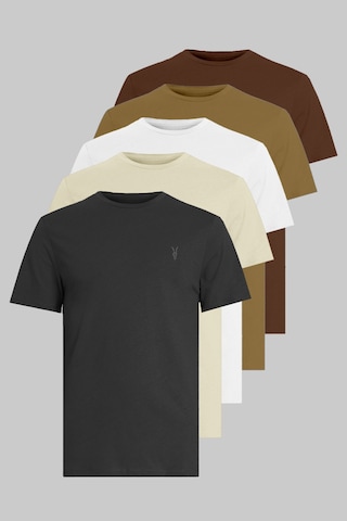 Kozik Standart Fit  Bisiklet Yaka Erkek Tişört 5'li Çok Renkli