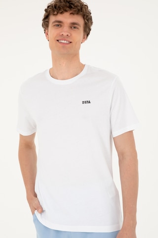 U.S. Polo Assn. Erkek Regular Fit Bisiklet Yaka Beyaz Tişört 50294290-VR013