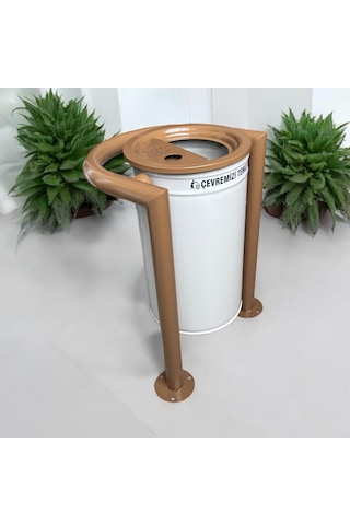 Dış Mekan Bahçe Çöp Kovası 30l Krem-kahve-355 Çok Renkli