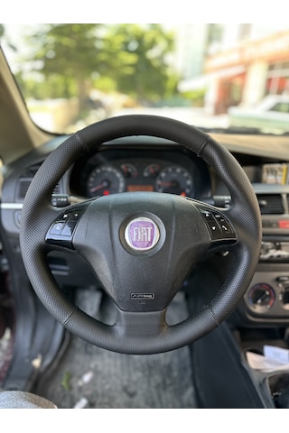 Fiat Linea Tuşlu Araca Özel Direksiyon Kılıfı Siyah