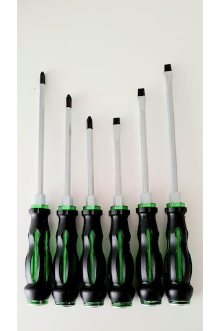 Zain 6'lı Tornavida Seti Manyetik Darbeli Profesyonel 6Set Yeşil