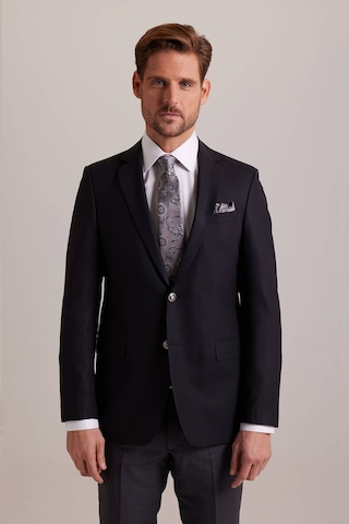 Erkek Siyah Klasik Yünlü Blazer Ceket Siyah