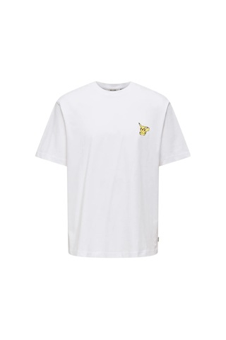 Only & Sons Erkek Pokémon Figürlü Beyaz T-shirt - 22037659 Beyaz