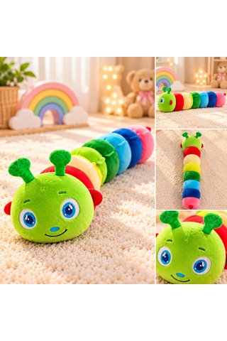 Tırtıl Peluş 90 Cm 02 - Çok Renkli