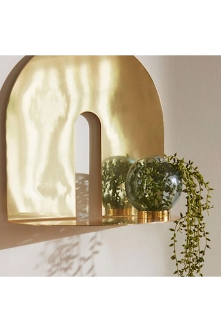 Castellum Metal Sac Lazer Kesim Duvar Rafı Gold