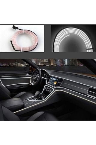Araç Araba Içi Torpido Ledi Renkli Ip Neon Ip Led 2 Metre Beyaz Neon