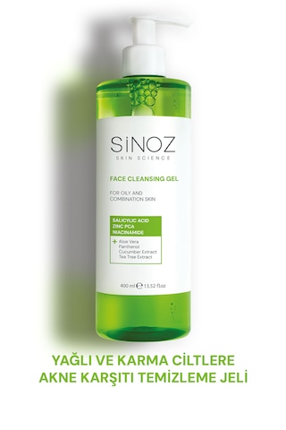 Sinoz Yağlı ve Karma Ciltler için Sebum Yüz Temizleme Jeli 400 ML