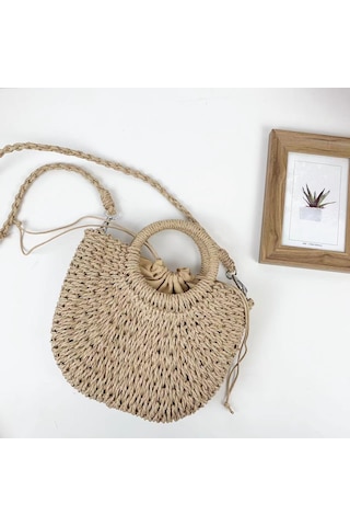 Yeni El Yapımıhasırçanta Kadınçantasıkahverengi Kahverengi