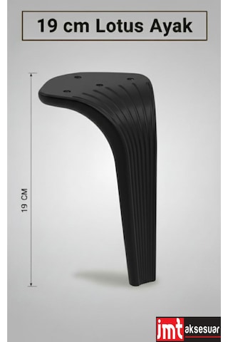 Lotus Koltuk Yatak Odası Tv Ünitesi Konsol Ve Sehpa Ayağı 19 Cm Siyah Siyah