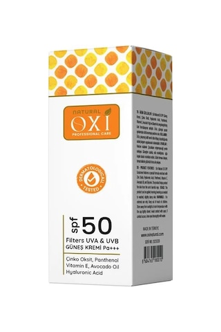 Oxi Natural 50+ Spf Uva & Uvb Mineral Filtreli Güneş Kremi 75ml.