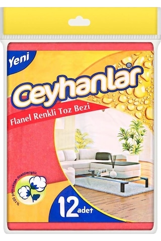 Ceyhanlar Flanel Toz Bezi 12'li Çok Renkli