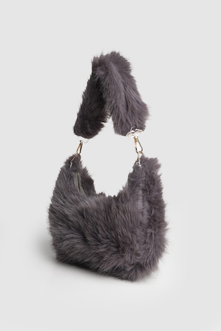La'Graccio Paris Lagraccio Paris Kadın Lior Peluş Çift Askılı El Ve Çapraz Çanta Peluş Antrasit