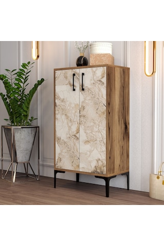 Variant Prag Ayakkabılık - Ceviz / Beyaz Mermer Beyaz