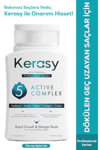 Kerasy Caffeine & Keratin Saç Dökülmesine Karşı Hızlı Saç Uzatan Onarıcı ve Besleyici Şampuan 300 ML