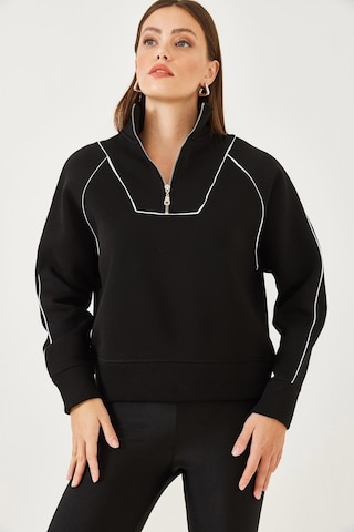 Shade Kadın Yarım Fermuarlı Oversize Sweatshirt Mb-5386 60251896 - Siyah