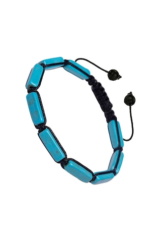 Sertifikalı Dikdörtgen Firuze - Turkuaz Taşı Bileklik Çok Renkli