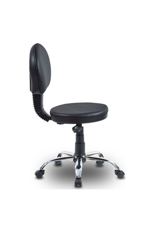 Ofiscombin Ofis Krom Metal Hekim Ezcane Sırtlı Bar Taburesi Sandalyesi Tabure Siyah Deri 0004749910