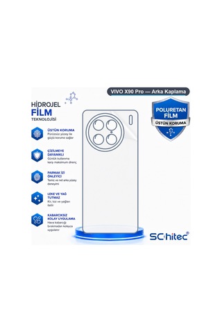 Schitec Vıvo X90 Pro Uyumlu Arka Yüzey Hidrojel Koruyucu Film 26878887