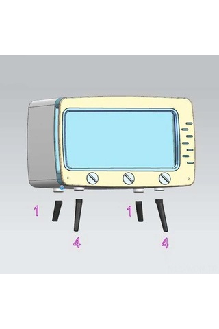 Neevoyu Ev İçin Tv Desenli Telefon Tutucu Ve Mendil Kutusu - Beyaz Polipropilen Materyal Beyaz