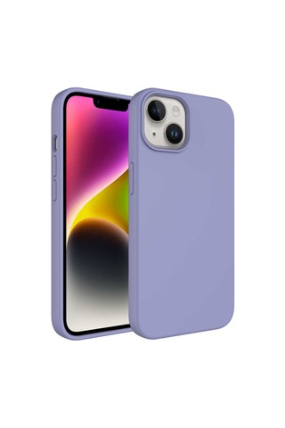 Apple Uyumlu iPhone 14 Plus Uyumlu Sıvı Teknolojili Silinebilir Sert Zore Kivi Kapak-lavendery Gray -