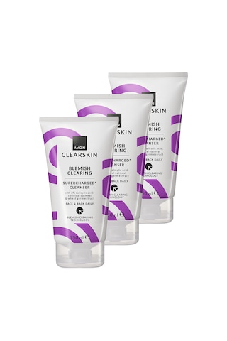 Avon Clearskin Supercharged Lekeler İçin Yüz Temizleyici 3 x 150 ML
