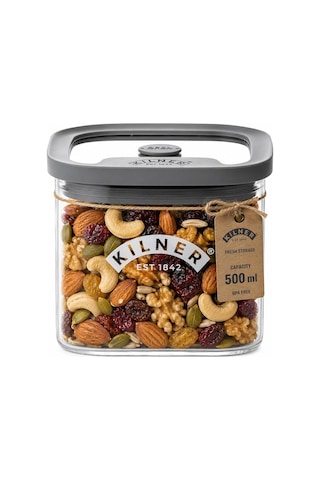 Kilner Borosilikat Cam Kapaklı Saklama Kabı, 500 Ml, Hava Geçirmez, Vakumlu Mühürlü, Bulaşık Makinesinde Yıkanabilir, Kapaklı Saklama Kutusu, Bpa İçer Şeffaf