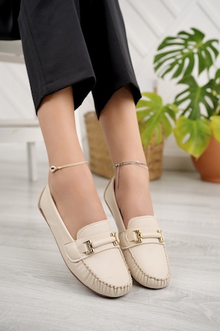 Khayt Daisy Casual Günlük Kadın Babet Ayakkabı Bej