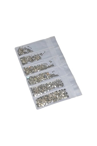 Alya Simin Nail Art Swarovski Tırnak Süsleme Taşı 6 Farklı Boy Gümüş