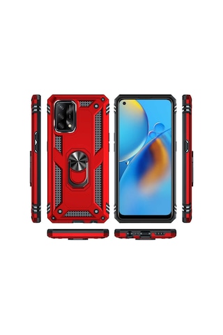 Oppo A74 4G Kilif Yüzüklü Standli Manyetikli Kamera Çikintili Zir 502711778