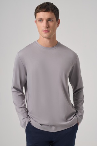 Morven Erkek Açık Gri Trend Bisiklet Yaka Rayon Sweatshirt 26ks063005103 Açık Gri