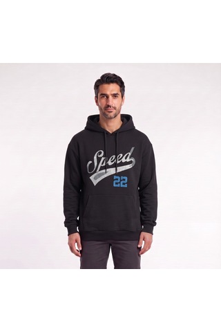 Blow Up Speed 22 Baskılı Kapüşonlu Siyah Erkek Sweatshirt 12500