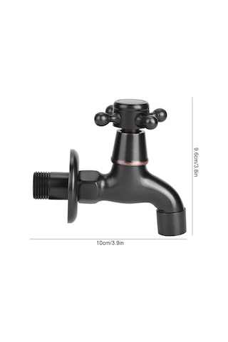 Hangfox Amerikan Retro Stili Siyah Tam Bakır Mop Havuzu Kraanı - Hızlı Açılış, Basınçlı Su Akışı, Seramik Valf, Dayanıklı Ve Pratik