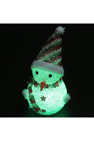 Renk Değiştiren Pilli. Led Kardan Adam - 15Cm X 6Cm