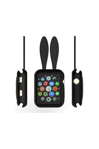 Ally Apple Watch Uyumlu 1-2-3-4 42mm Tavşan Figürü Silikon Kılıf- 5775