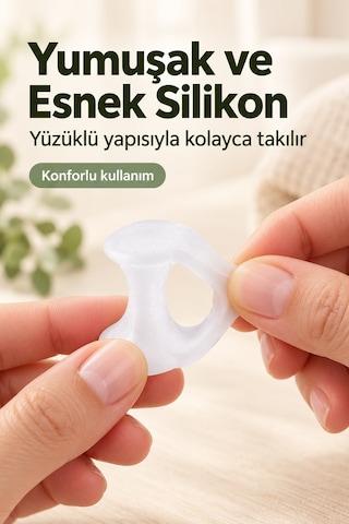 Silikon Ayak Parmak Ayırıcı Yüzük 1 Çift Şeffaf Parmak Arası Makara