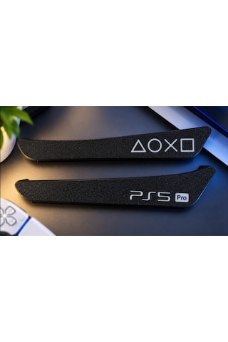 Ps5 Pro Uyumlu Yatay Stand Playstation 5 Pro Konsol Altlığı Sembollü Masaüstü Destek Standı Siyah