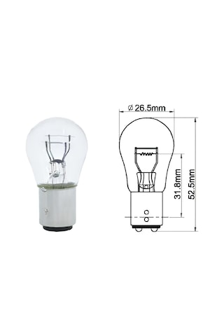 12v 1016 Ampul 21/5w Sl3117 Şaşı Tırnak Çift Duy Stop Sinyal Amp