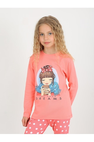 Kız Çocuk Uzun Kollu %100 Pamuklu Pijama Takımı Let Your Nar