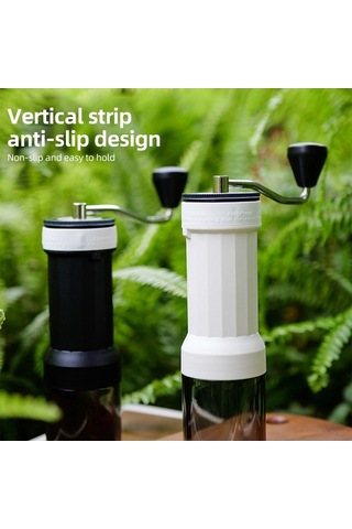 Createtech 40 Seviye Ayarlı Manuel Kahve Değirmeni - Çift Rulmanlı, Portatif Seyahat & Kamp Espresso Öğütücü Beyaz Beyaz