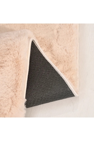 Çam Halı Tavşan Poly Rptf2408 Peluş Halı -bej- Yüksek Kalite-ekstra Yumuşak - Kaymaz Özel Tabanlı - Özel Ölçü