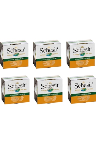 Schesir Tavuklu ve Aloe Veralı Konserve Yetişkin Köpek Maması 6 x 150 G