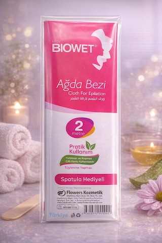 Hemengo Biowet Ağda Bezi 2 Metre Spatula Hediyeli Epilasyon Bezi Dayanıklı Tüy Dökme Bezi 2'li Paket Hmngobzs